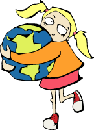 girl hugging earth